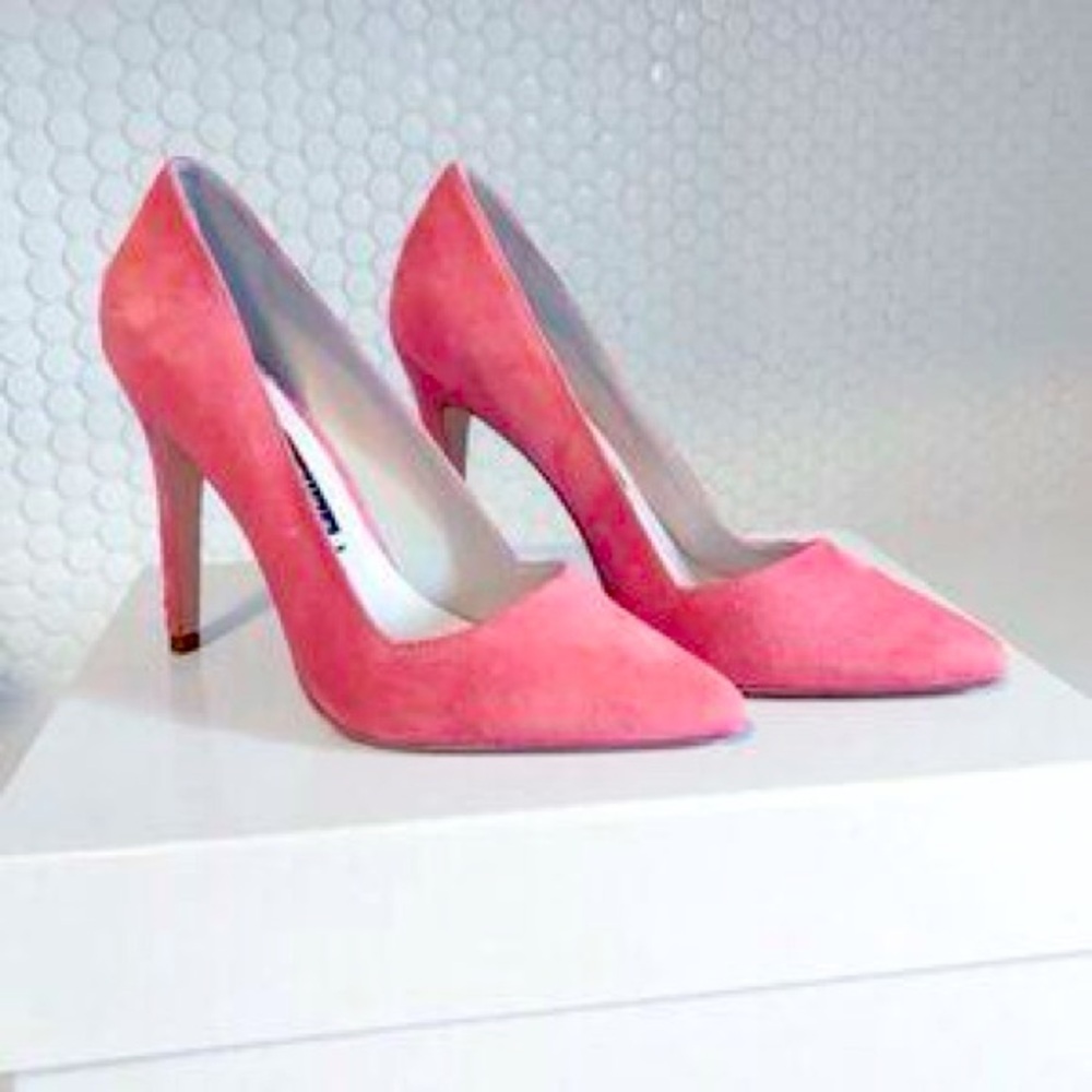 Alice + Olivia - Dina Suede Pink Icing Barbie Heels